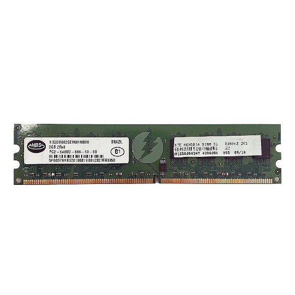 Memória RAM HBS HB2DU002GEM8HMB08 MM0053: DDR2, 2GB, 2Rx8, 800MHz, 6400U, UDIMM
