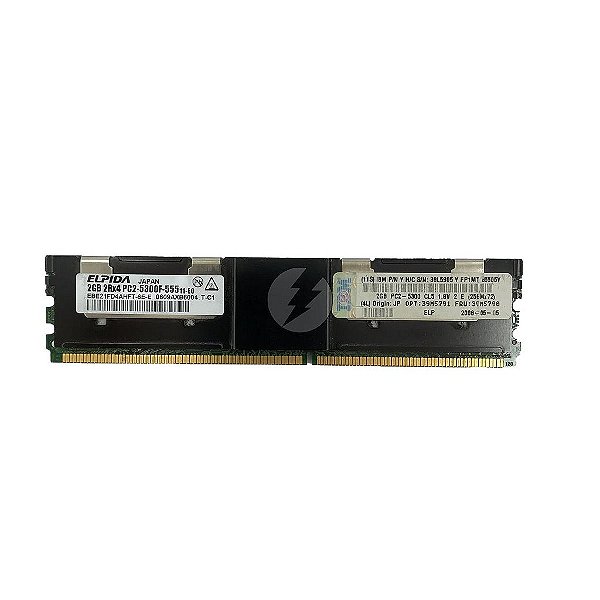 Memória RAM Elpida EBE21FD4AHFT-6E-E 39M5790: DDR2, 2GB, 2Rx4, 667F, FBDIMM