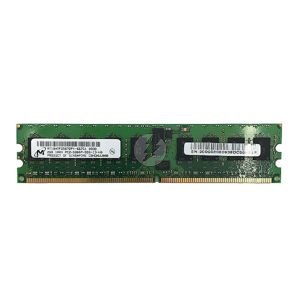 Memória RAM Micron MT18HTF25672PY-667G1: DDR2, 2GB, 1Rx4, 667P, RDIMM