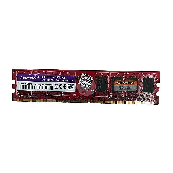 Memória RAM Atermiter Chip Kingbox: DDR2, 2GB, Rx, 800, UDIMM