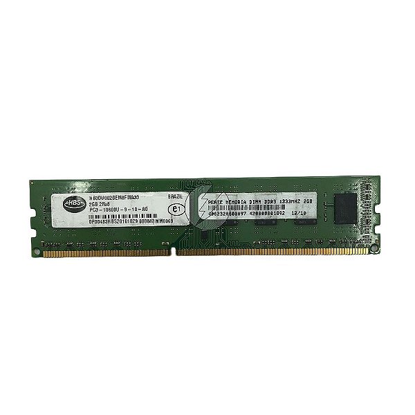 Memória RAM HBS HB3DU002GEM8FMA33: DDR3, 2GB, 2Rx8, 1333U, UDIMM