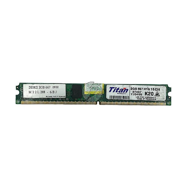 Memória RAM Titan M22L288-6BJ: DDR2, 2GB, Rx, 667, RDIMM, VLP