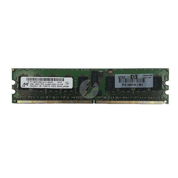 Memória RAM Micron MT18HTF25672PY-80EG1 499276-061: DDR2, 2GB, 1Rx4, 800MHz,6400P, RDIMM