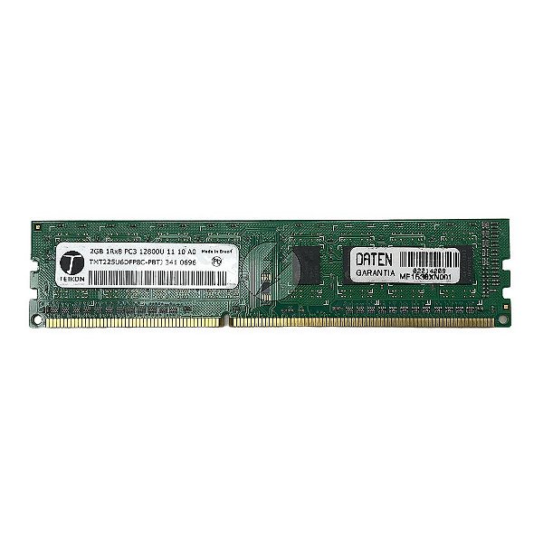 Memória RAM Teikon TMT225U6DFP8C-PBTJ: DDR3, 2GB, 1Rx8, 1600MHz, 12800U, UDIMM