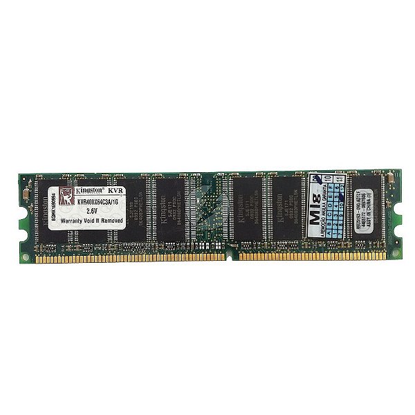 Memória RAM Kingston KVR400X64C3A/1G Chip Kingston: DDR1, 1GB, 2Rx8, 400, UDIMM