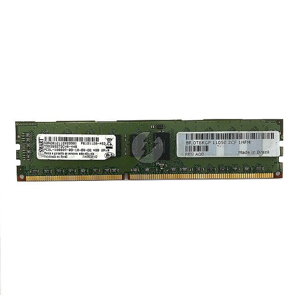 Memória RAM SMART M393B5273CH0-YH9 R43C01G 49Y1425 0T6KGP: DDR3L, 4GB, 2Rx8, 1333R, RDIMM