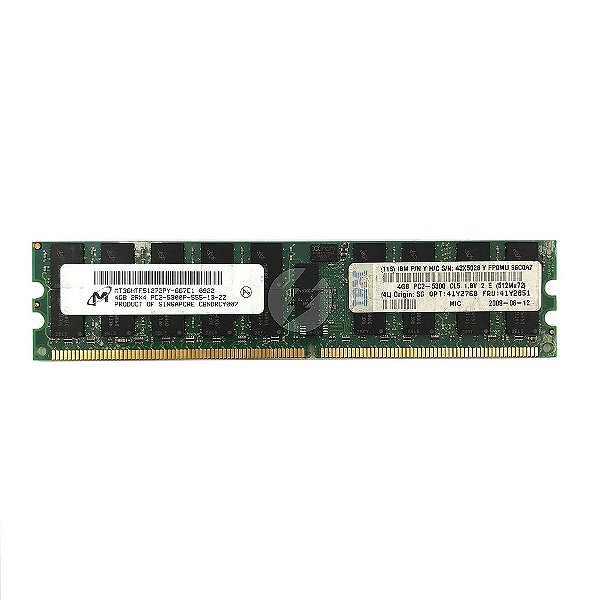 Memória RAM Micron MT36HTF51272PY-667E1 43X5028 41Y2851 499277-061: DDR2, 4GB, 2Rx4, 667P, RDIMM