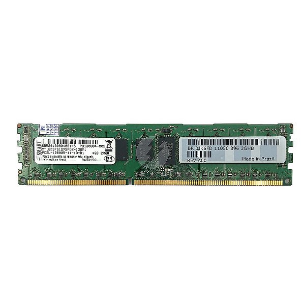 Memória RAM SMART MT18KSF51272PDZ-1G6M1 R43D15G 0JK6FD: DDR3L, 4GB, 2Rx8, 1600R, RDIMM
