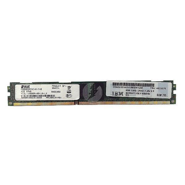 Memória RAM SMART M392B5273CH0-YH9 R43C05G 46C0576: DDR3L, 4GB, 2Rx8, 1333R, RDIMM, VLP