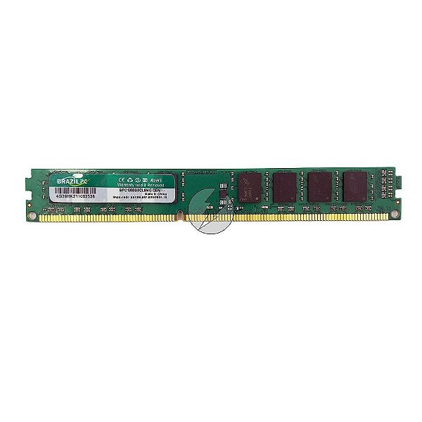 # Memória RAM Brazil PC BPC1333D3CL9/4G Chip Micron: DDR3, 4GB, Rx, 1333, UDIMM, VLP