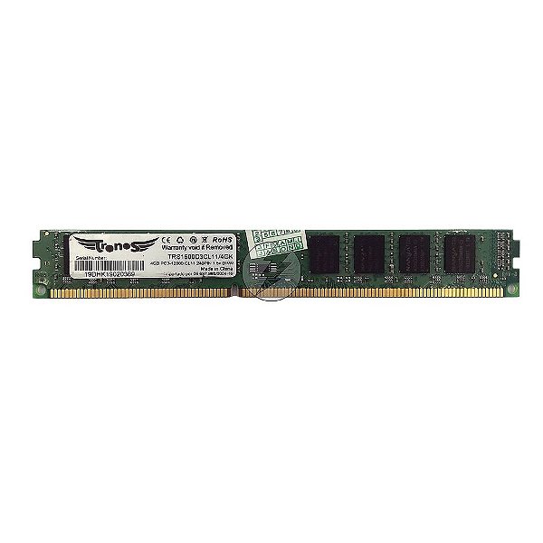 Memória RAM Tronos TRS1600D3CL11/4GK Chip Nanya: DDR3, 4GB, 1600, UDIMM, VLP