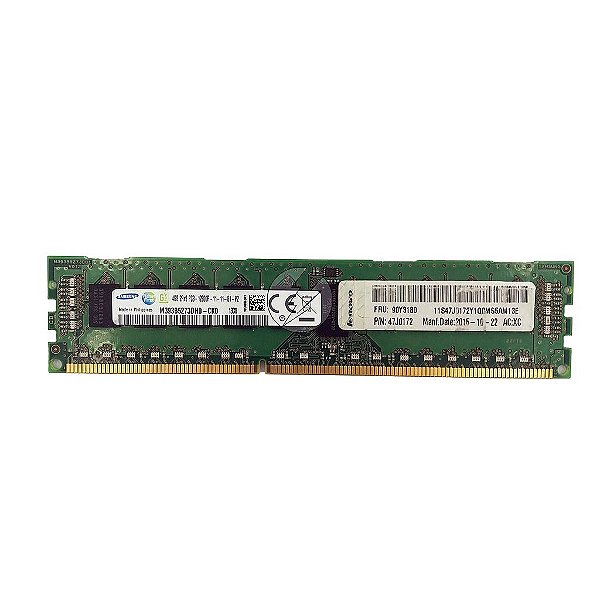Memória RAM Samsung M393B5273DH0-CK0 90Y3180 47J0172: DDR3, 4GB, 2Rx8, 1600R, RDIMM