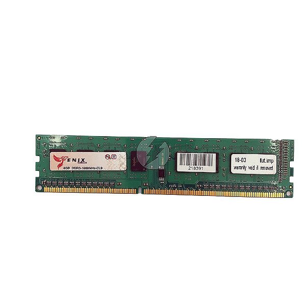 Memória RAM Fenix: DDR3, 4GB, 1600, UDIMM