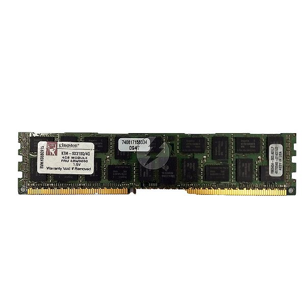 Memória RAM Kingston KTM-SX310Q/4G: DDR3, 4GB, 4Rx8, 1066R, RDIMM