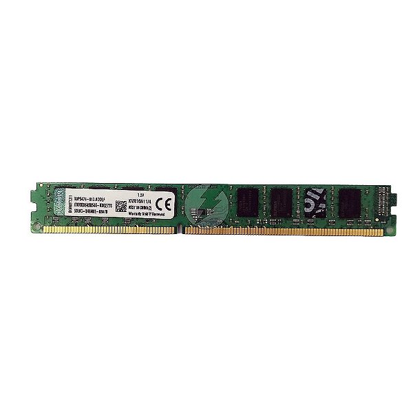 Memória RAM Kingston KVR16N11/4 Chip Elpida: DDR3, 4GB, 2Rx8, 1600MHz, 12800U, UDIMM, VLP