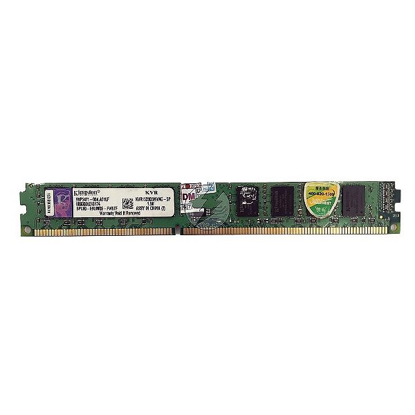 Memória RAM Kingston KVR1333D3N9/4G Chip Micron: DDR3, 4GB, 2Rx8, 1333, UDIMM, VLP