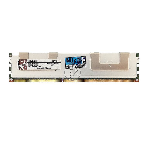 Memória RAM Kingston KVR1333D3D4R9S/4G com dissipador: DDR3, 4GB, 2Rx4, 1333R, RDIMM
