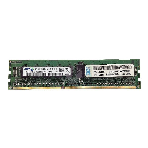 Memória RAM Samsung M393B5270CH0-YH9 48Y1424 47J0145: DDR3L, 4GB, 1Rx4, 1333R, RDIMM