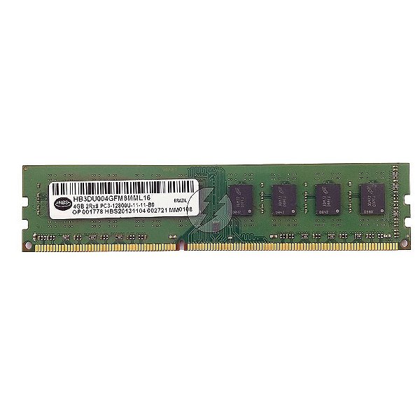 Memória RAM HBS HB3DU004GFM8MML16: DDR3, 4GB, 2Rx8, 1600U, UDIMM
