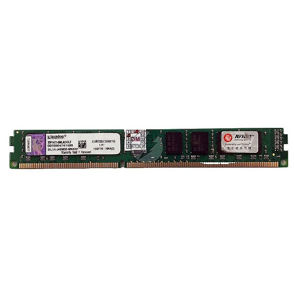 Memória RAM Kingston KVR1333D3N9/4G Chip Samsung: DDR3, 4GB, 2Rx8, 1333, UDIMM, VLP