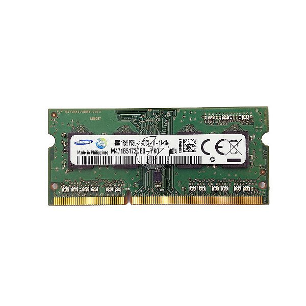 Memória RAM Samsung M471B5173DB0-YK0 687515-964: DDR3L, 4GB, 1Rx8, 1600S, SODIMM