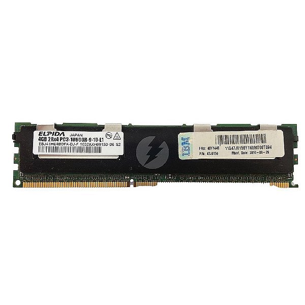 Memória RAM Elpida EBJ41HE4BDFA-DJ-F 47J0156 43X5047: DDR3, 4GB, 2Rx4, 1333R, RDIMM