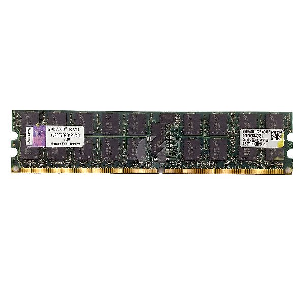 Memória RAM Kingston KVR667D2D4P5/4G: DDR2, 4GB, Rx, 667, RDIMM