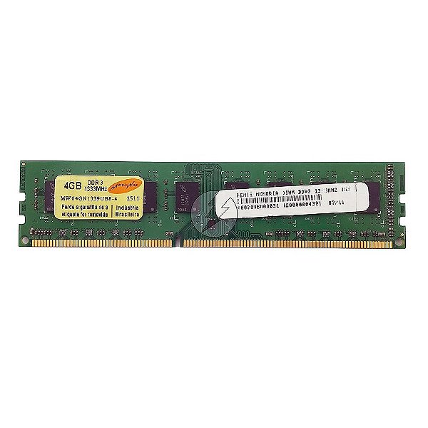 Memória RAM MemoWise MW04GN1339UB8-4: DDR3, 4GB, Rx, 1333, UDIMM