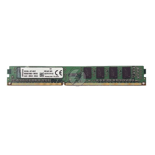 Memória RAM Kingston KVR16N11S8/4 Chip Elpida: DDR3, 4GB, 1Rx8, 1600, UDIMM, VLP