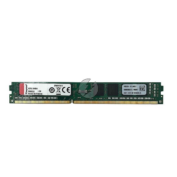 Memória RAM Kingston KCP3L16NS8/4 Chip Kingston: DDR3, 4GB, 1Rx8, 1600MHz, 12800U, UDIMM, VLP