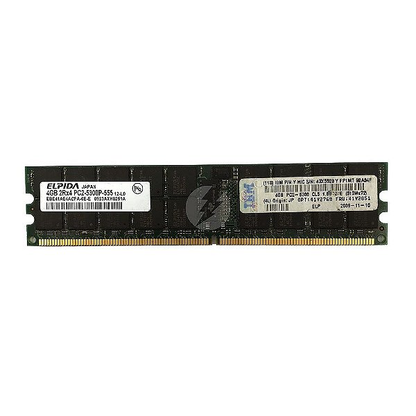 Memória RAM Elpida EBE41AE4ACFA-6E-E 41Y2851: DDR2, 4GB, 2Rx4, 667P, RDIMM