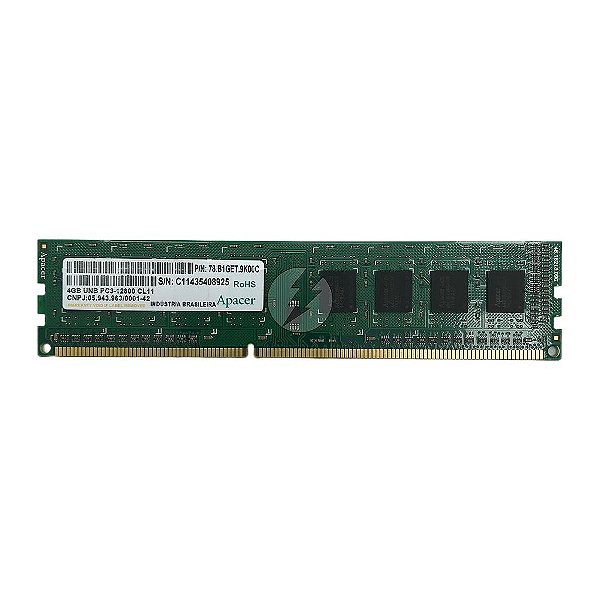 Memória RAM Apacer 78.B1GET.9K00C: DDR3, 4GB, Rx, 1600, UDIMM