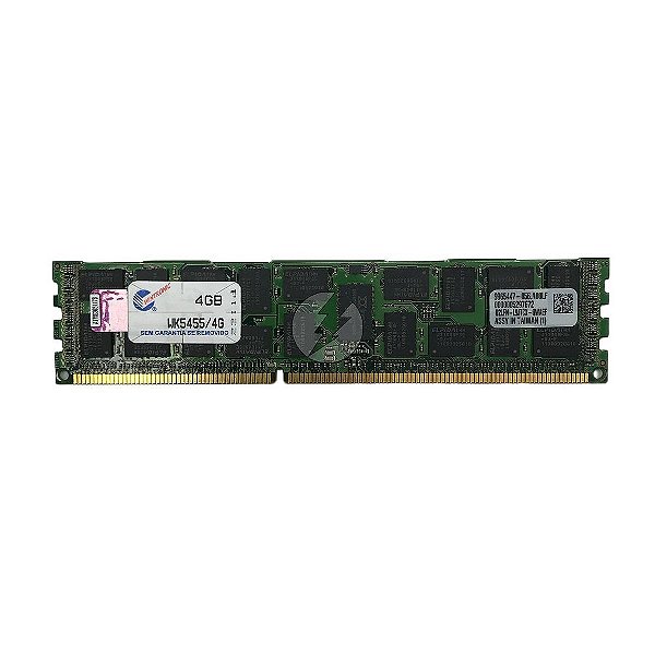 Memória RAM Kingston KVR1333D3D4R9S/4G Chip Elpida: DDR3, 4GB, 2Rx4, 1333R, RDIMM
