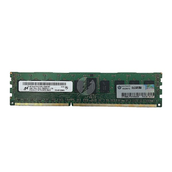 Memória RAM Micron MT18JSF51272PZ-1G4K1 591750-071: DDR3, 4GB, 1Rx4, 1333MHz, 10600R, RDIMM