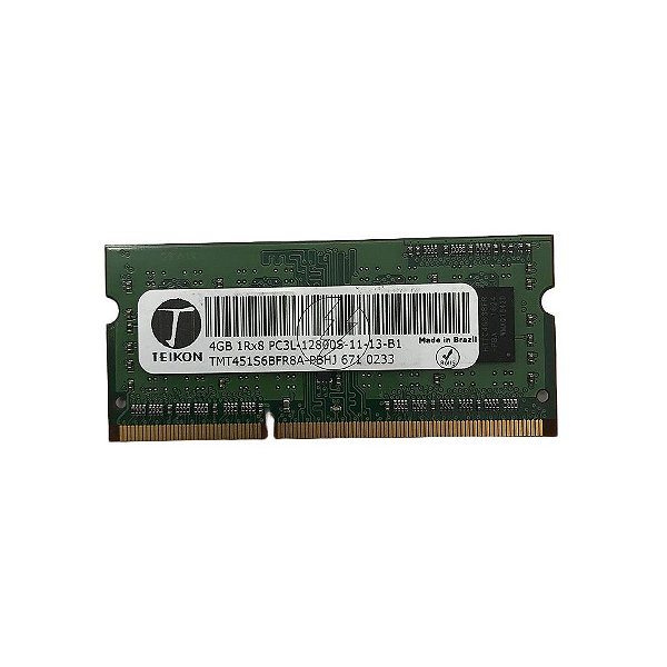 Memória RAM Teikon TMT451S6BFR8A-PBHJ: DDR3L, 4GB, 1Rx8, 1600S, SODIMM