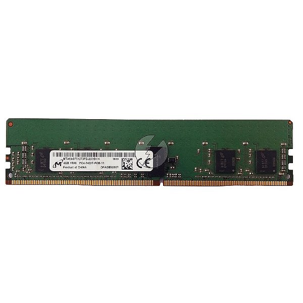 Memória RAM Micron MTA9ASF51272PZ-2G3B1: DDR4, 4GB, 1Rx8, 2400T, RDIMM