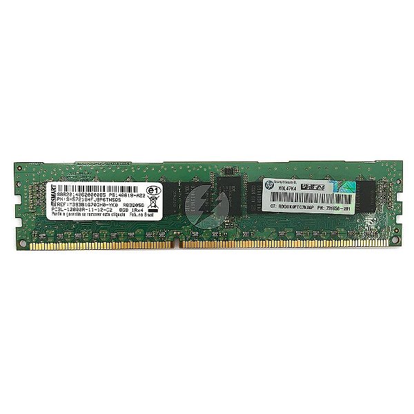 Memória RAM SMART M393B1G70QH0-YK0 SH5721G4FJ8P6TNSQS R83Q05G 731656-281: DDR3L, 8GB, 1Rx4, 1600R, RDIMM