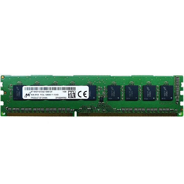 Memória RAM Micron MT18KSF1G72AZ: DDR3L, 8GB, 2Rx8, 1600E, UDIMM