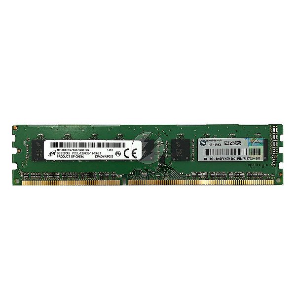 Memória RAM Micron MT18KSF1G72AZ: DDR3L, 8GB, 2Rx8, 1600E, ECC UDIMM
