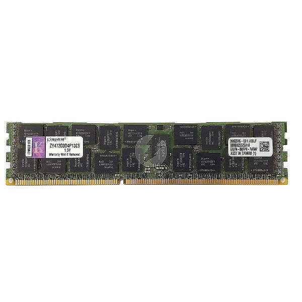 Memória RAM Kingston ZY472D3D413C9 9965516-001.B00LF Chip Hynix: DDR3, 8GB, Rx, 1333, RDIMM