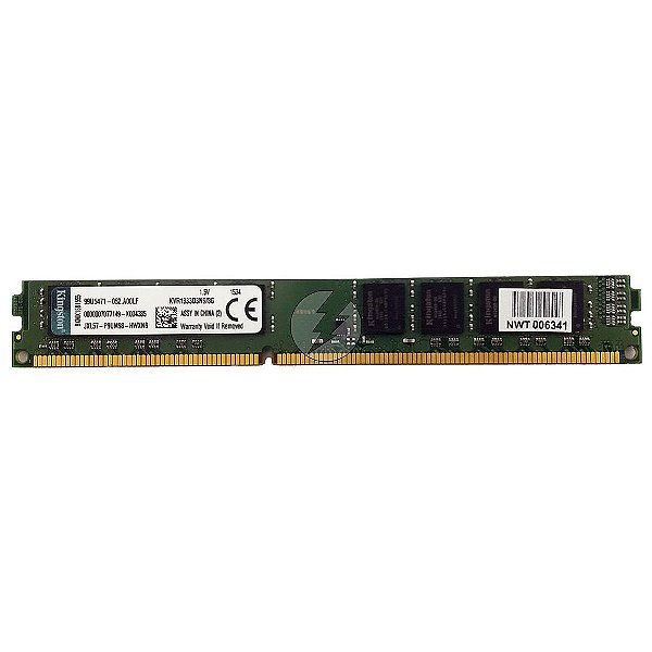 Memória RAM Kingston KVR1333D3N9/8G Chip Samsung: DDR3, 8GB, 2Rx8, 1333MHz, 10600, UDIMM, VLP