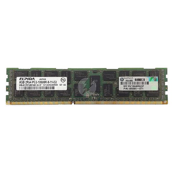 Memória RAM Elpida EBJ81RF4BDWD-DJ-F 500205-071: DDR3, 8GB, 2Rx4, 1333R, RDIMM