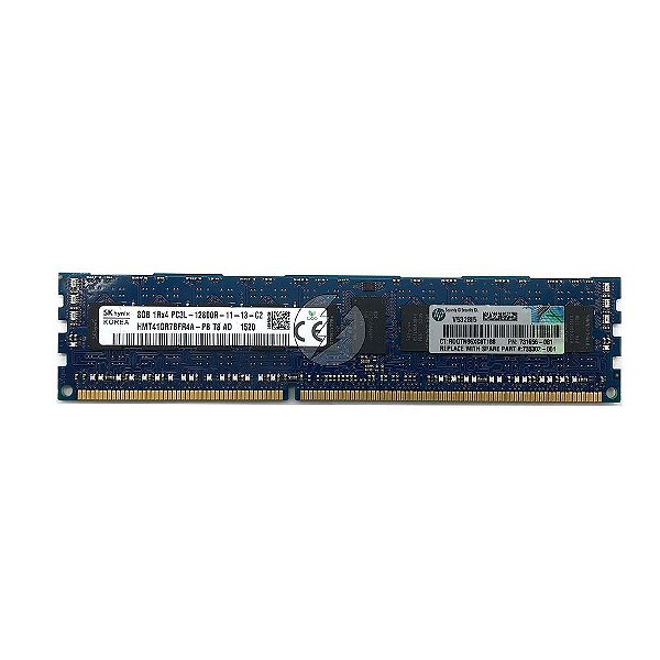Memória RAM SK hynix HMT41GR7BFR4A-PB 731656-081: DDR3L, 8GB, 1Rx4, 1600MHz, 12800R, RDIMM