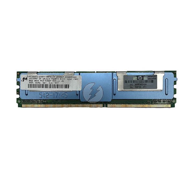 Memória RAM Micron MT36HTS1G72FY-667A1D4 398709-071: DDR2, 8GB, 2Rx4, 667F, FBDIMM