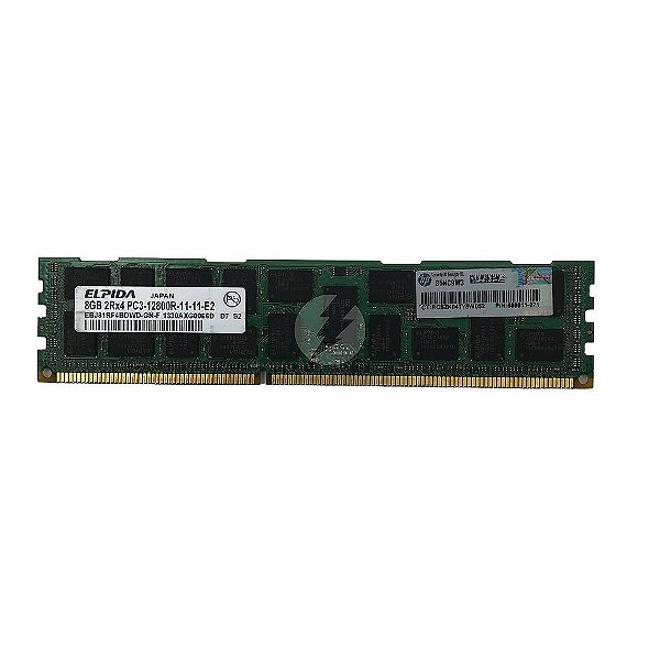 Memória RAM Elpida EBJ81RF4BDWD-GN-F 689911-071: DDR3, 8GB, 2Rx4, 1600R, RDIMM