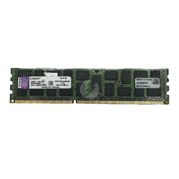 Memória RAM Kingston KVR1333D3LD4R9S/8G Chip hynix: DDR3L, 8GB, 2Rx4, 1333MHz, 10600R, RDIMM