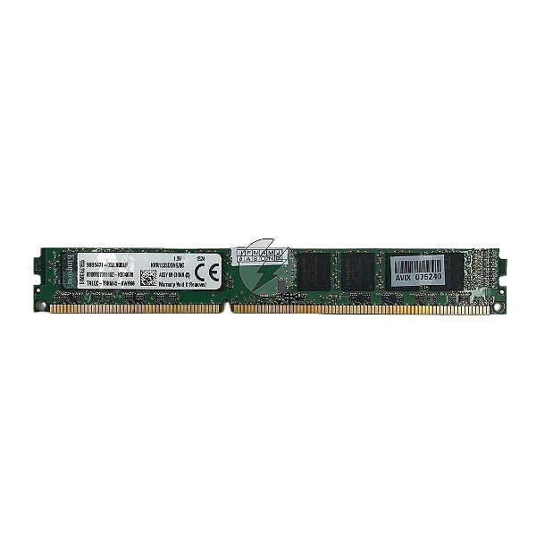Memória RAM Kingston KVR1333D3N9/8G Chip Kingston: DDR3, 8GB, 2Rx8, 1333MHz, 10600, UDIMM, VLP