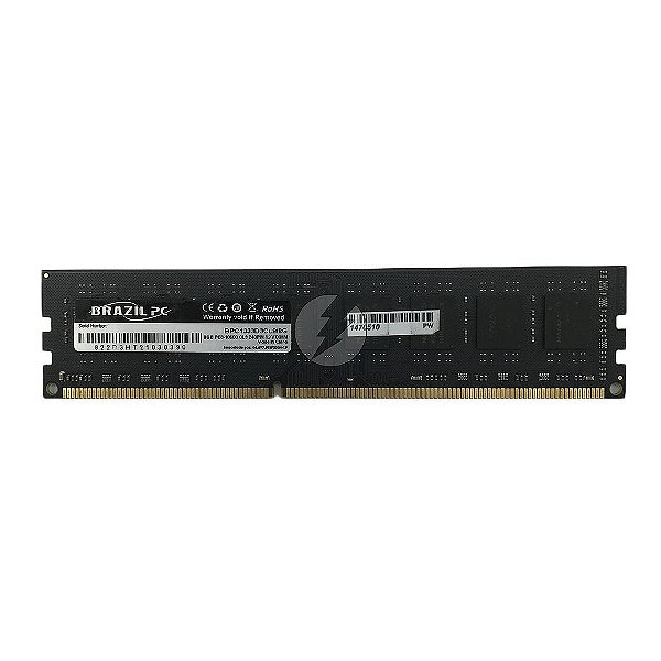 # Memória RAM Brazil PC BPC1333D3CL9/8G: DDR3, 8GB, Rx, 1333, UDIMM