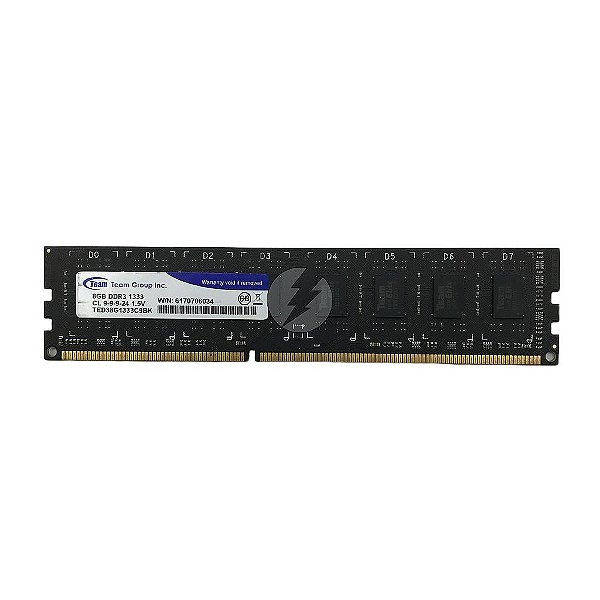 Memória RAM Team TED38G1333C9BK: DDR3, 8GB, Rx, 1333, UDIMM