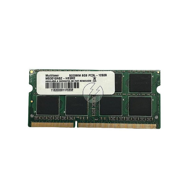Memória RAM Multilaser MS301GNSZ-HB3M2: DDR3L, 8GB, Rx, 1600MHz, 12800, SODIMM